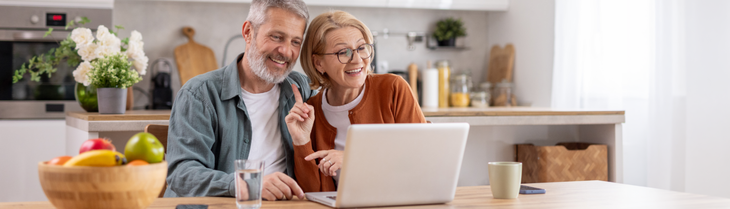 Couple using their Amherst Fiber Internet to Video Conference